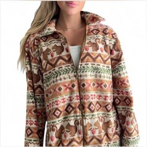 Vintage BonWorth Cozy Cabin Fleece Jacket Oversized Fit